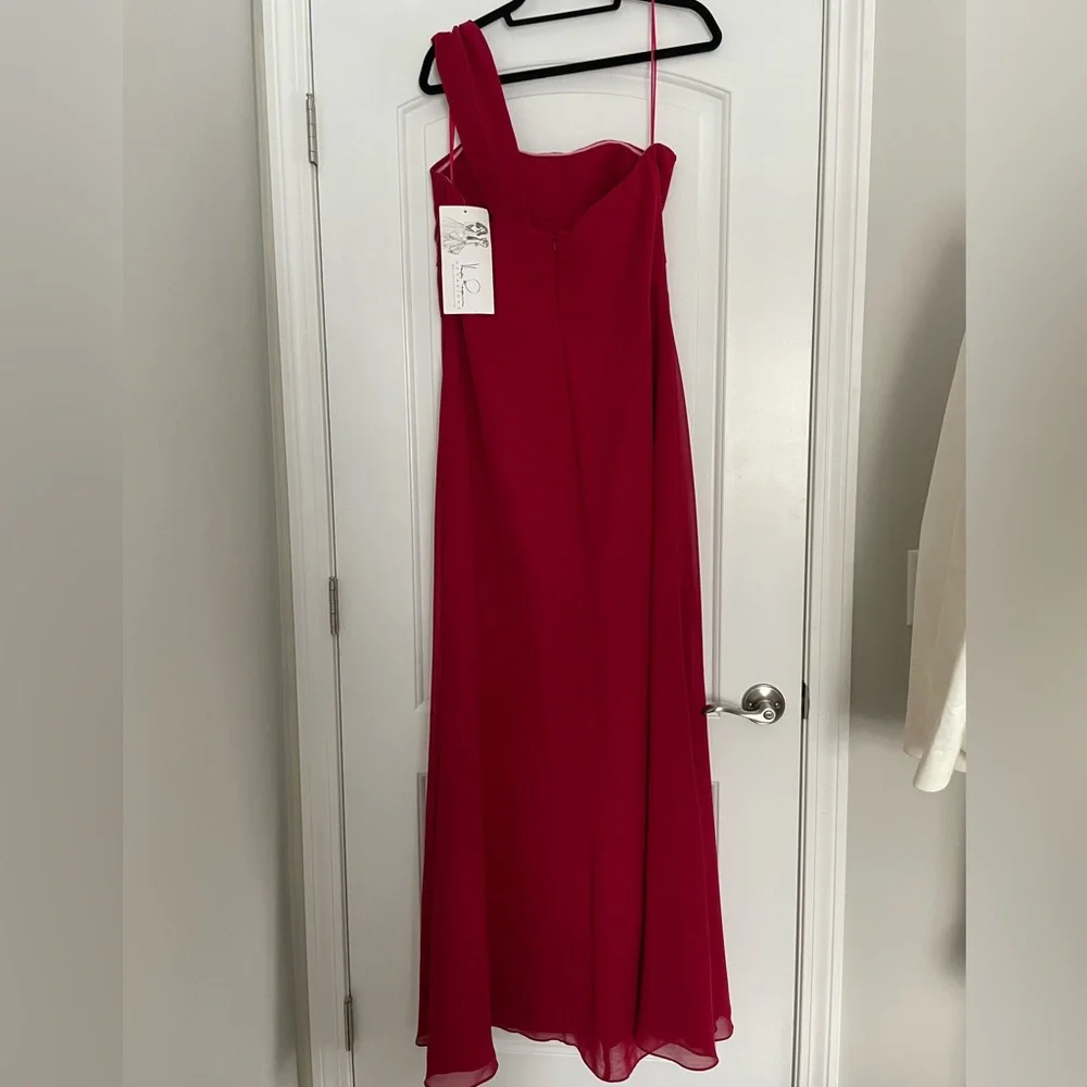 NWT Hayley Paige Occasion Dress. Style #5661 in color Crimson. Womens Size 12 - Picture 5 of 10